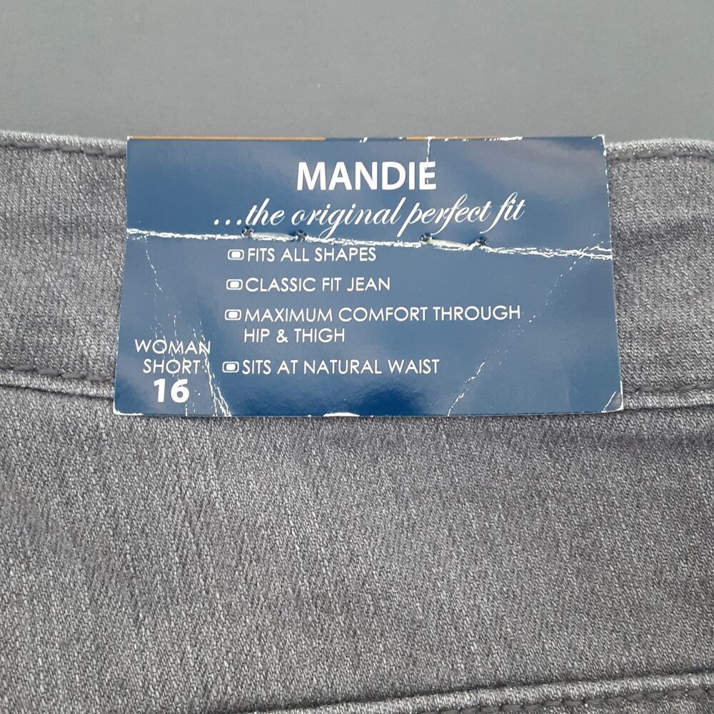 NWT Bandolino Women's Jeans Size 16 Short Medium Wash Straight Leg Stretch Gray - Picture 8 of 11